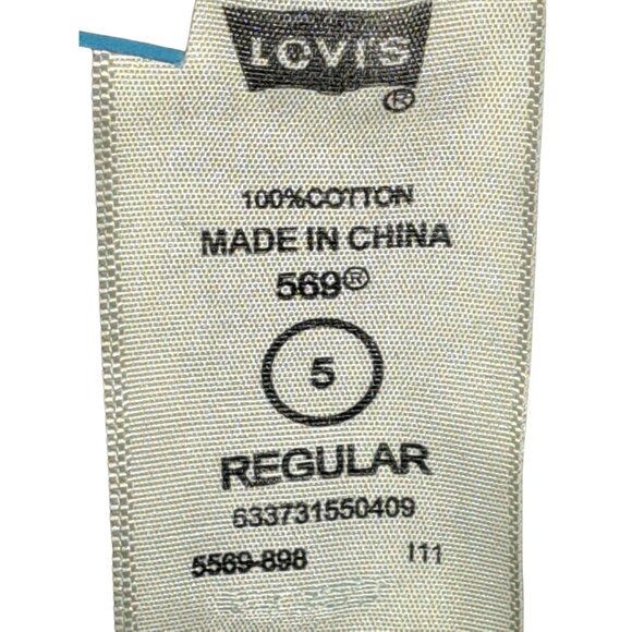 Levi's 569 Boys Jeans 5 Reg Adjustable Waist Loose Straight Fit Dark Wash - Picture 8 of 10